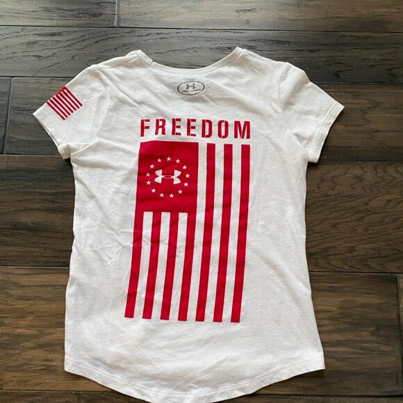 Girls Youth Small Under Armour Freedom T-Shirt - Picture 6 of 6